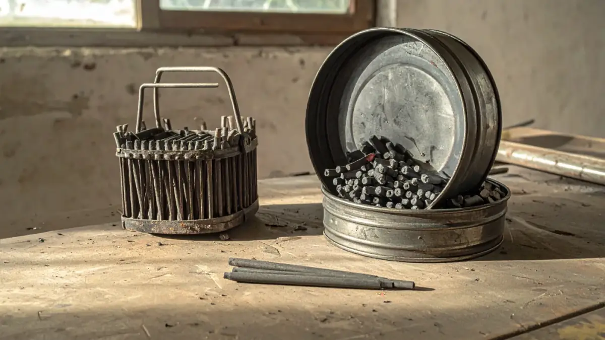 Low-hydrogen rods and the tin they came in